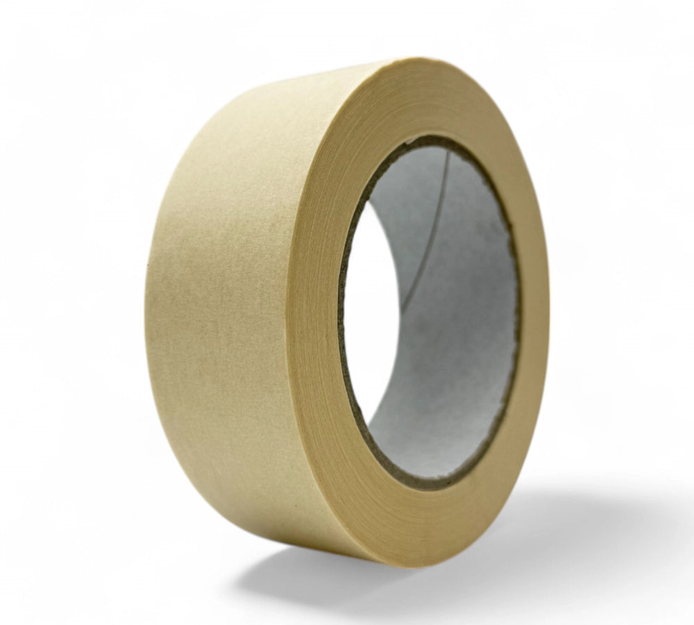 25mm x 50m  masking tape rolls displayed for trim work, craft projects, or narrow edge painting