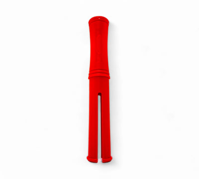 Red 125mm bundling film dispenser with ergonomic handle for fast and efficient wrapping of narrow film rolls